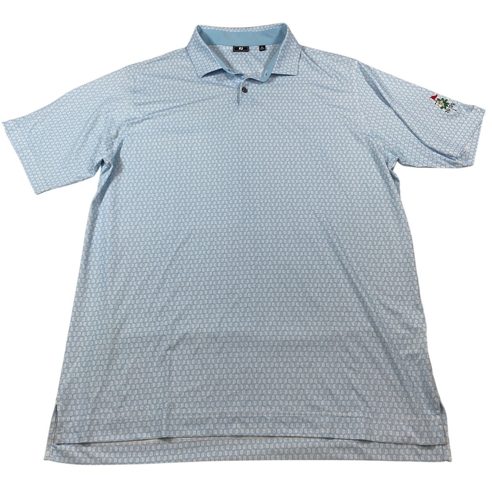 FootJoy Golf Polo XL Light Blue‎ Embroidered Augusta National Masters Magnolia